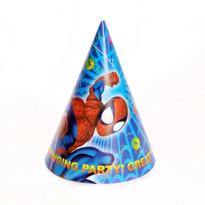 

6pcs Cartoon Lovely Spider Party Paper Hat Birthday Decoration Supplies Kids Toys Cap Hats For Student Halloween Christmas