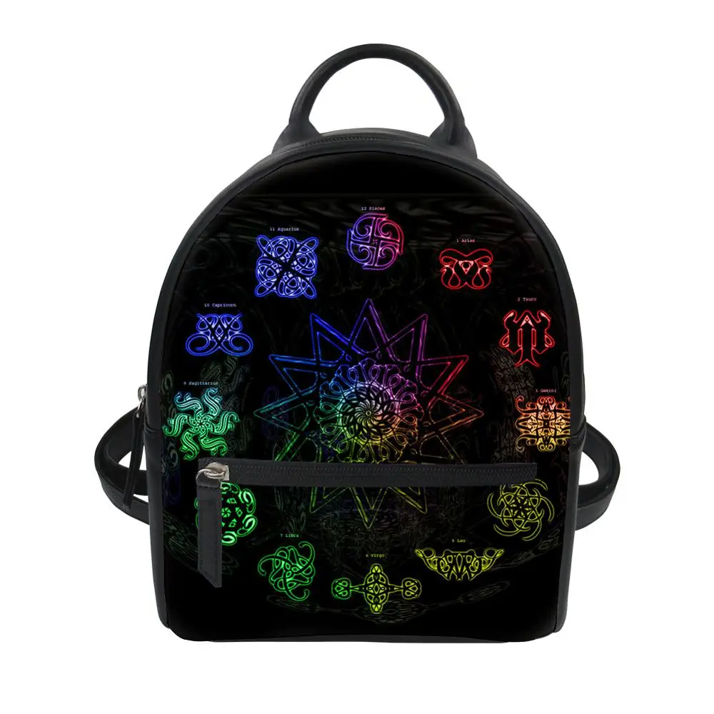Женский рюкзак из ПУ кожи с принтом 12 созвездий |