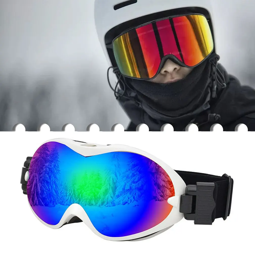 

New Fashion Ski Goggles Spherical Double-layer Anti-fog Outdoor Sports Equipments Snow Goggles Mountaineering Windproof Glasses