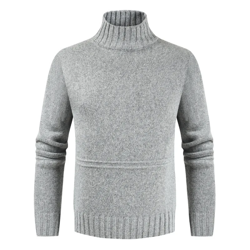 

New Thick Warm Cashmere Sweater Men Turtleneck Mens cotton Sweaters Slim Fit Pullover Classic Wool Knitwear Pull Homme