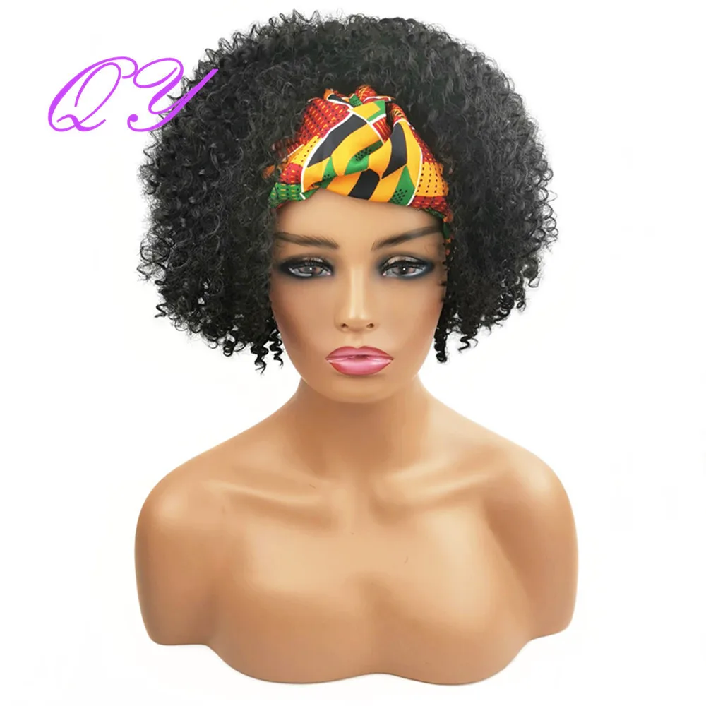 Marrom para Mulheres Qy-peruca Afro Feminina Cabelo Sintético Encaracolado Cor Preta Ombré Africanas Uso Diário 10 preta, ombré, marrom, para mulheres africanas, uso diário