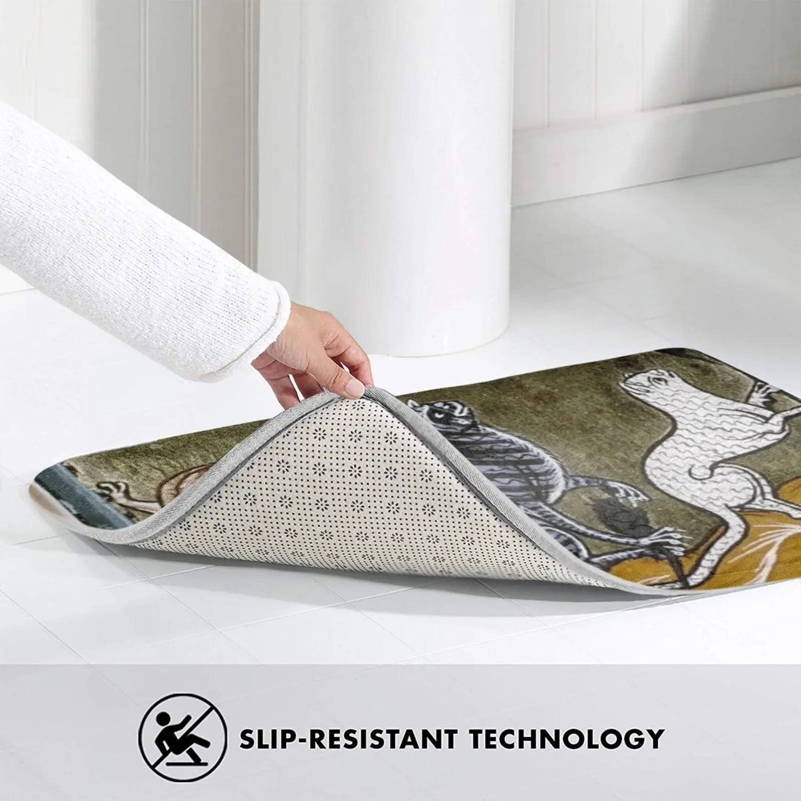 

Medieval Cats Carpet Mat Rug Cushion Soft Medieval Cats Cat Funny Strange Dark Ages Illuminated Manuscripts