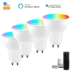 Умная Светодиодная лампа GU10, потолочный светильник с дистанционным управлением через приложение, Wi-Fi, работает с Alexa Google Home