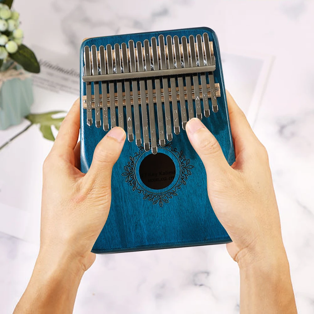 

Mbira Mahogany Thumb Finger Piano 17 Keys Wood Kalimba w/ Tuning Hammer Sticker for Music Lovers Playing Accessories