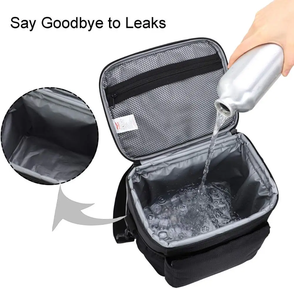 Изолированная сумка для ланча MIER мужская и женская мягкая тоут с плечевым ремнем