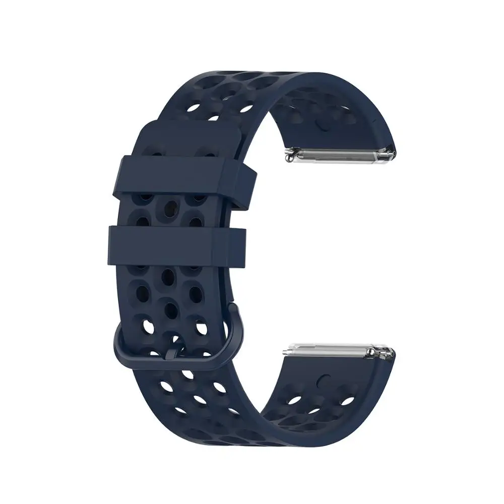 midnight blue Для fitbit versa 2 Официальный спортивный мягкий силиконовый ремешок с отверстием Водонепроницаемый ремешок для наручных часов для fitbit versa/versa lite Пояса Сетки - Цвет: midnight blue