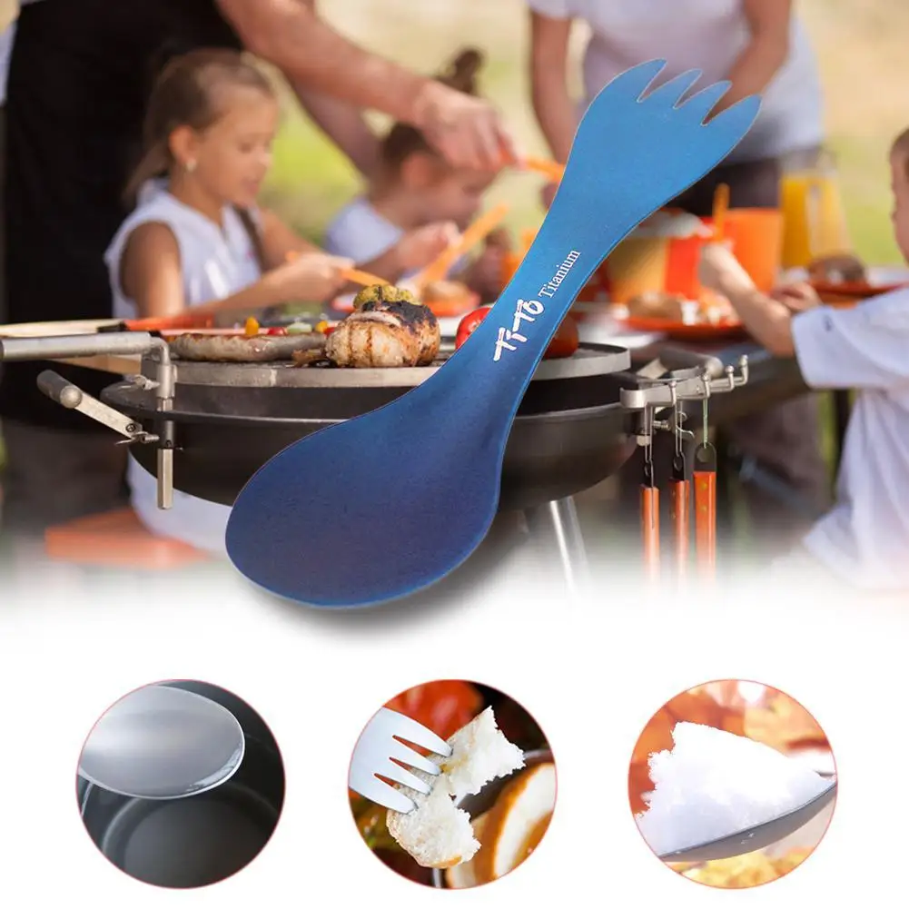 1 шт. ложка-вилка из титанового сплава | Спорт и развлечения