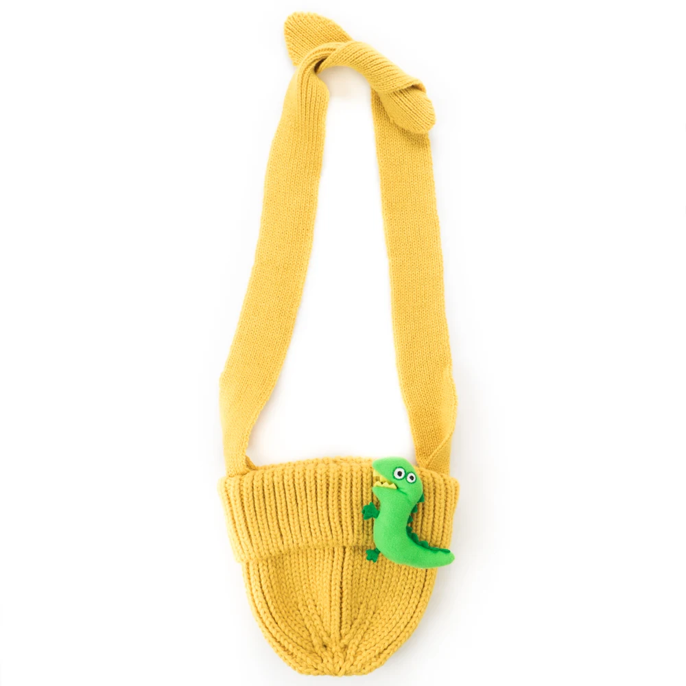 Цвет: желтый High Quality Cute Girls Knit Hats Color Ball Winter Hats For Kids Child Wool Hat Or Bag - Цвет: Цвет: желтый