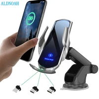 Automatic Clamping 15W Car Wireless Charger For iPhone Samsung S20 S10 Magnetic USB Charging Phone Holder