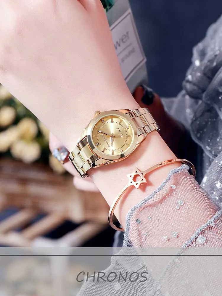 Женские часы CHRONOS, роскошные модные кварцевые часы круглой формы с ремешком из нержавеющей стали, водонепроницаемые наручные часы CH32 (art.: 3a3971284ec) - 3a3971284ec