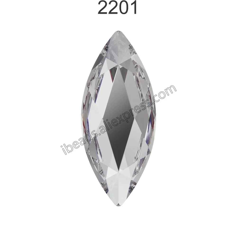 Оригинальные стразы Swarovski 2201 Marquise с плоской задней частью без горячей фиксации Стразы для женщин для украшения ногтей