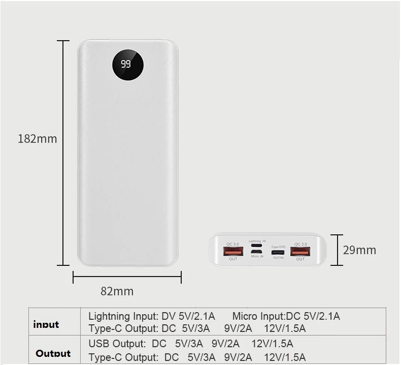 QC3.0 Быстрая зарядка 8 шт 18650 батарея DIY Мини дисплей экран USB внешний аккумулятор