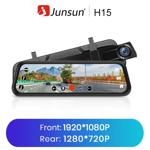 F1080 R720 Jusnun H15 HD 2K Автомобильная камера в зеркале 2560*1440P поток зеркало заднего вида 10 ''ips 1080P привод Видео Авто рекордер Регистратор - Название цвета: F1080 R720