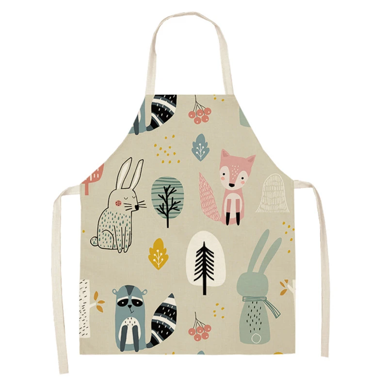 

chef Cute Fox Printed Kitchen Women Aprons Animal Home Cooking Tail Bib 68-55cm Pinafore Kitchen Apron Women Apron For Kids