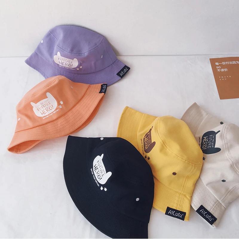 

Spring Summer Letter Pattern Baby Fisherman Hats Cotton Kids Boys Girls Sun Hats Beach Caps Autumn Bucket Hat