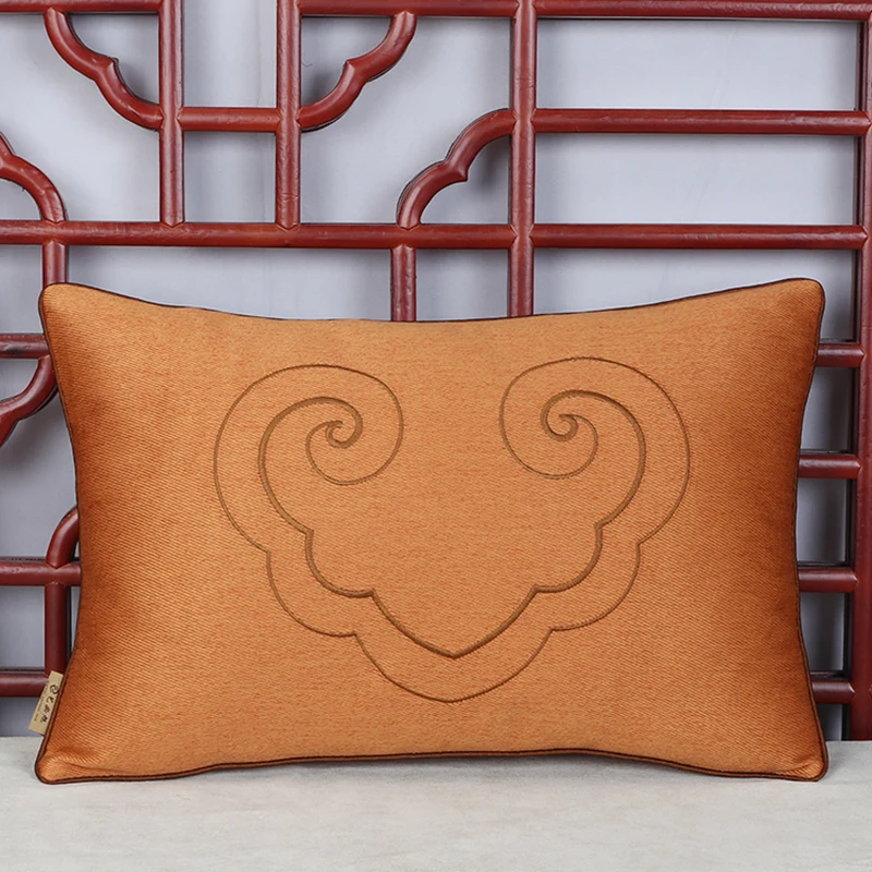 

Custom Fine Embroidered Heart Love Pillow Cover Home Office Decorative Sofa Chair Back Cushion Case Chinese Bedside Pillowcases