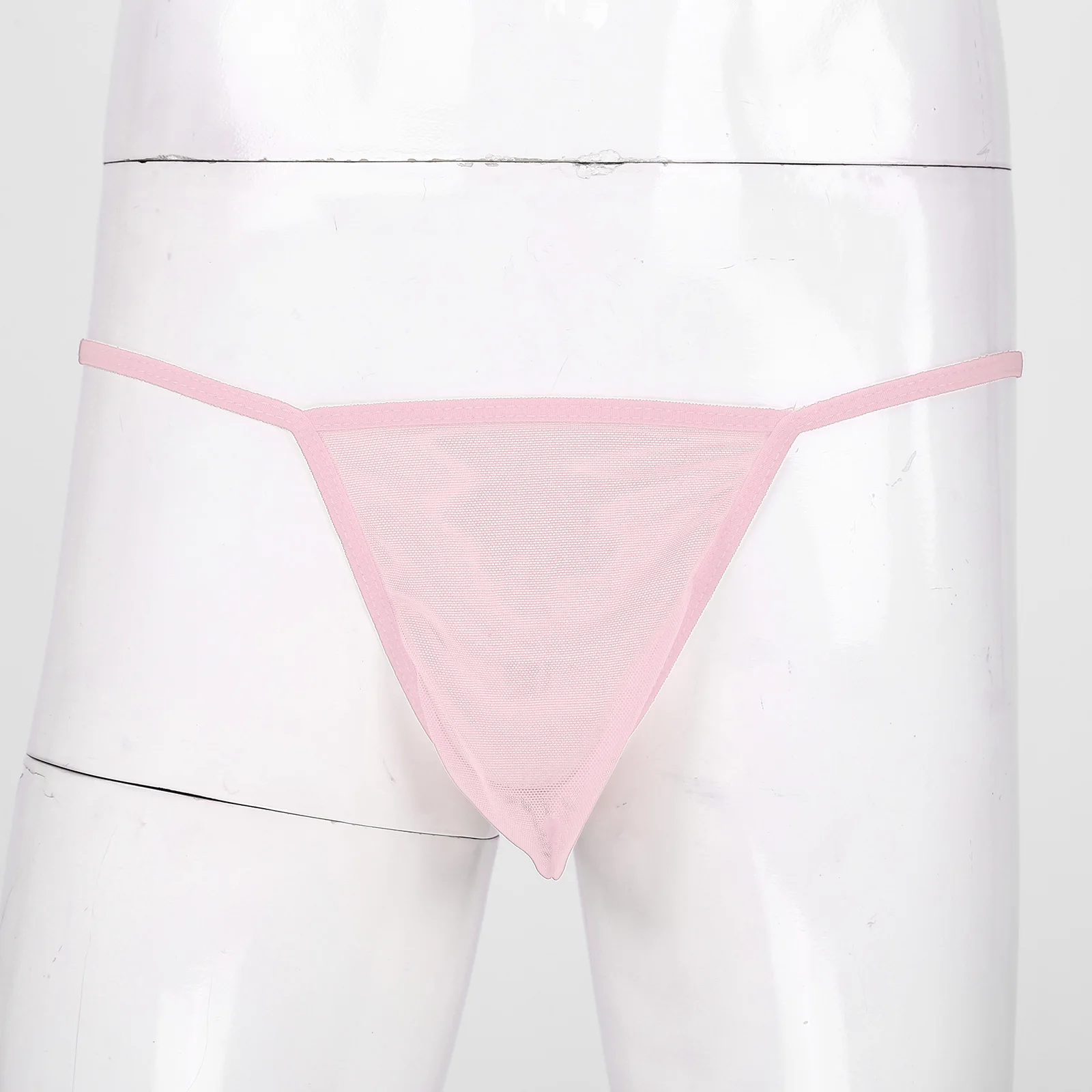 

Мужские прозрачные сетчатые Трусы-стринги с пусетчатым мешочком, стринги, трусы с низкой талией, эластичный пояс, ажурное нижнее белье с Т-о...