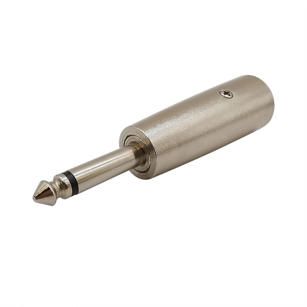 

1Pcs XLR 3Pin Connector Nickel Plated 6.5MM Male Plug to 3Pin XLR Female Socket Mono Single Audio Microphone XLR 6.5mm Adapter