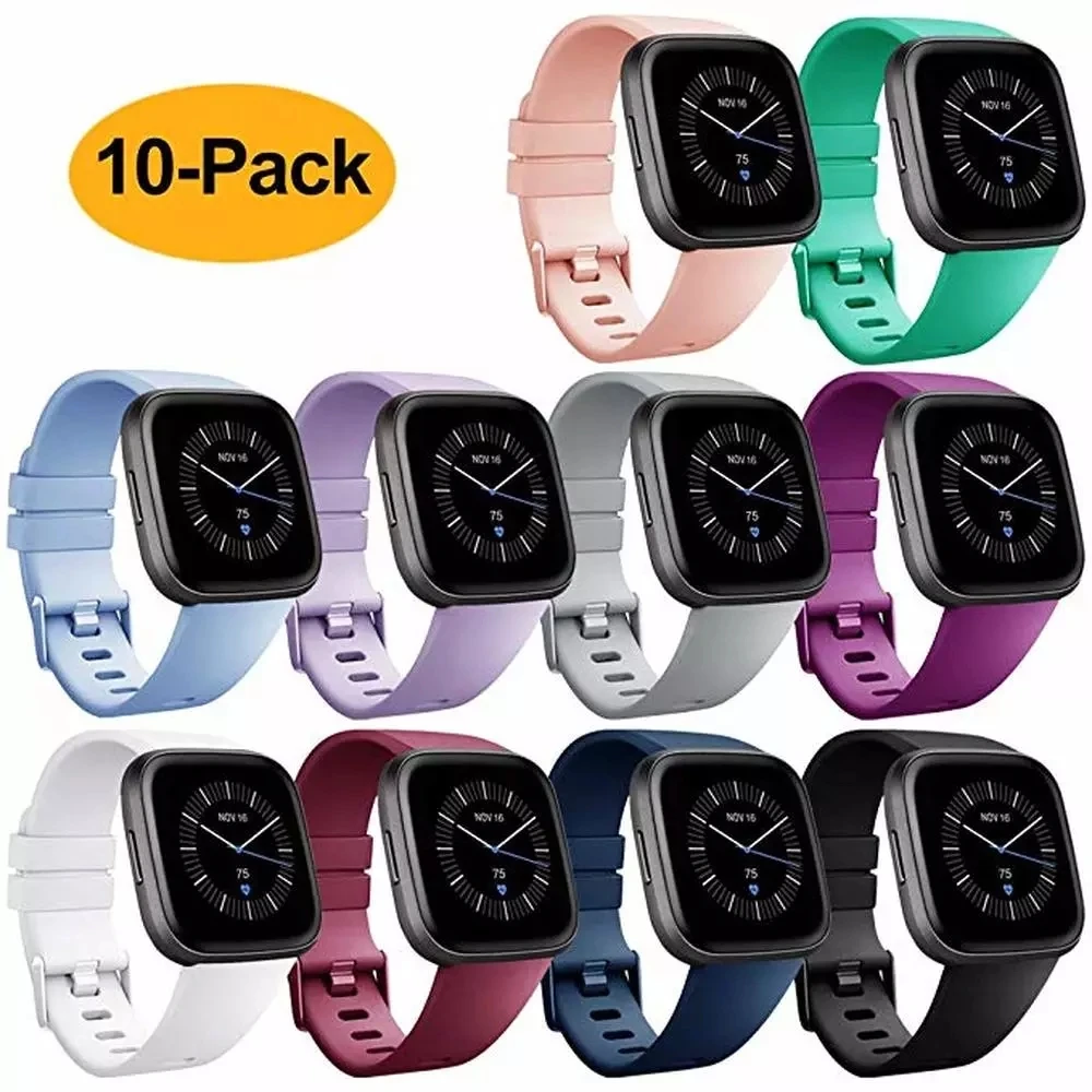 Ремешок сменный для Fitbit Versa / 2 мягкий силиконовый водонепроницаемый браслет