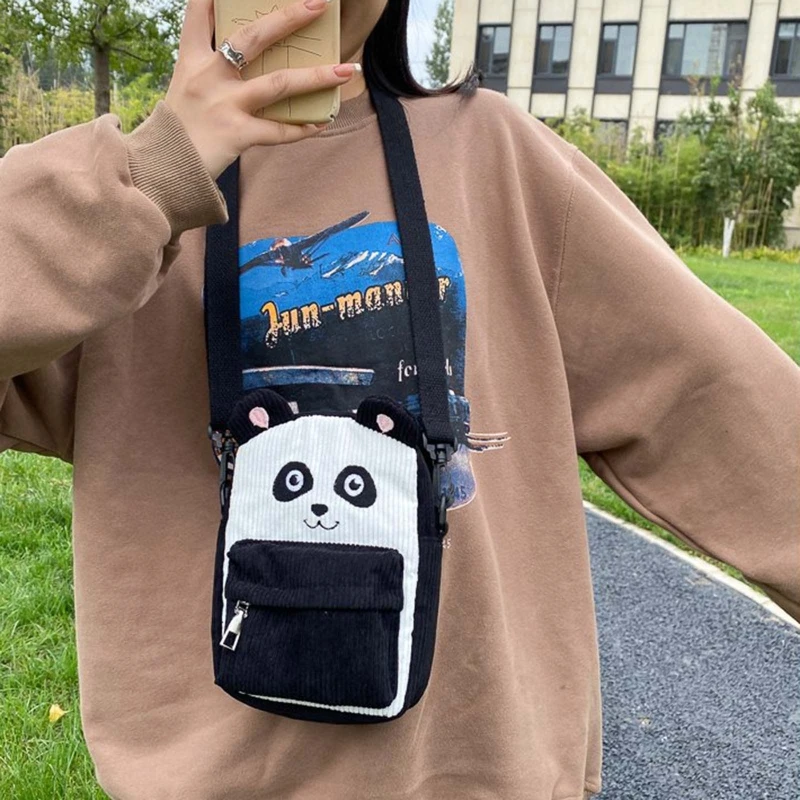 

Lovely Crossbody Bag Corduroy Stripe Zipper Shoulder Bags for Women