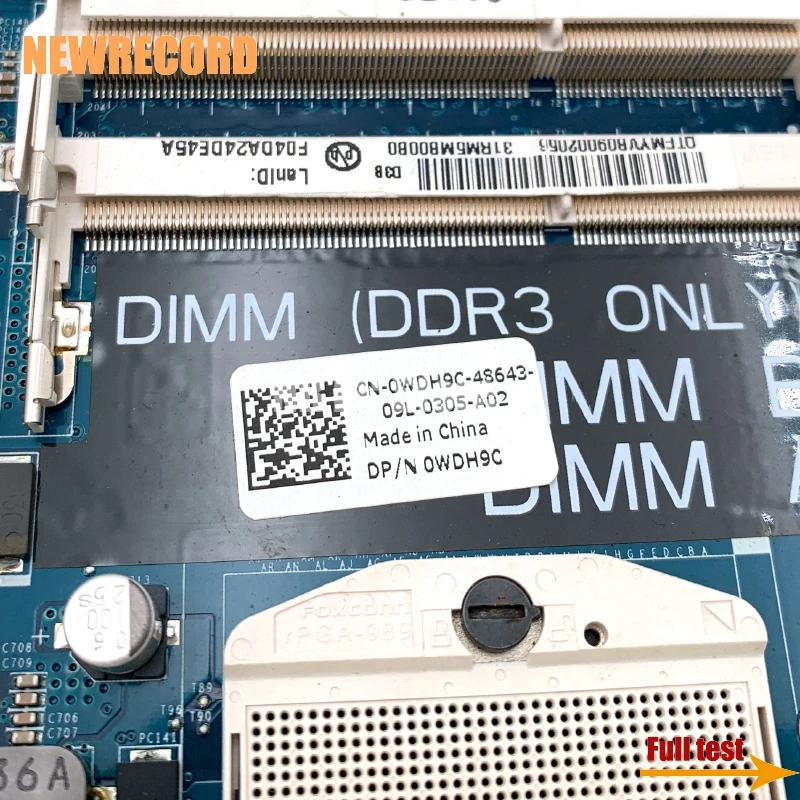 Материнская плата newзапись 0WDH9C WDH9C DARM5CMB8D1 PWB Y509R для ноутбука DELL 1645 1647 материнская
