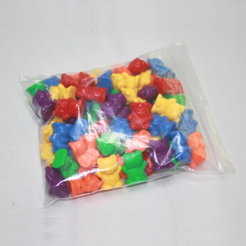 60pcs/set colorful Counting Bears Montessori Matching Game playing and Learning Cards Educational Color Sorting Toys For Baby