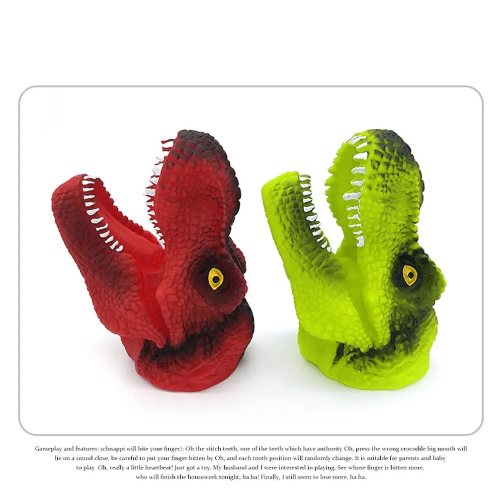 OCDAY динозавр ручная кукла мягкая виниловая Резина голова животного Novetly фигурка