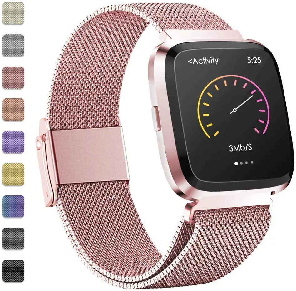 Ремешок металлический браслет из нержавеющей стали для Fitbit Versa ремешок на запястье Миланский Магнитный Браслет fit bit Lite Verse 2 Band аксессуары