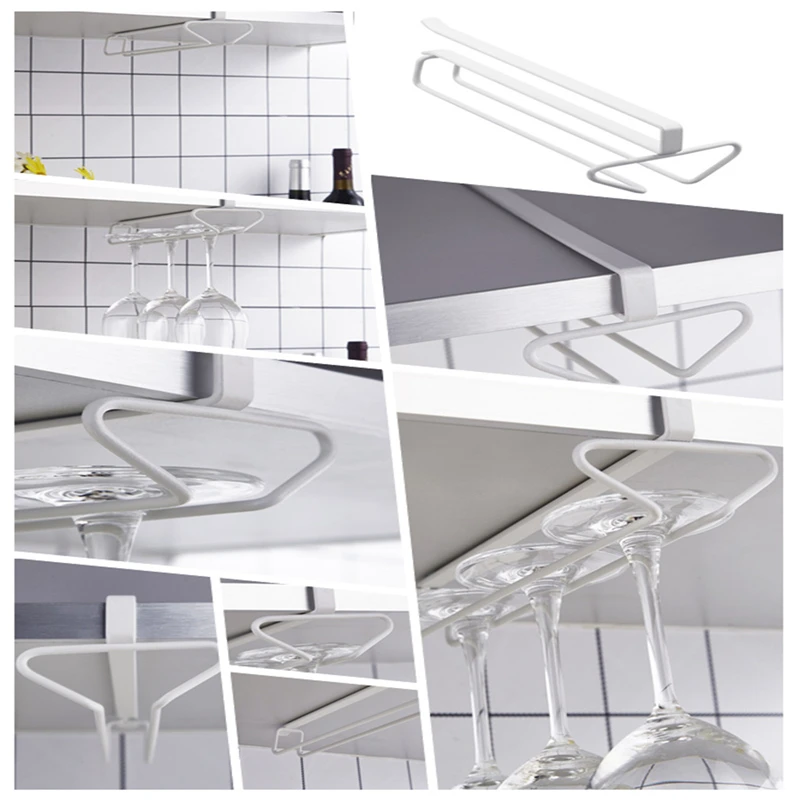 

Iron Goblet Storage Rack Home Kitchen Tool Bar Wall Hanging Champagne Wine Rack Glass Cup Holder Stemware Storage Organizer Rack