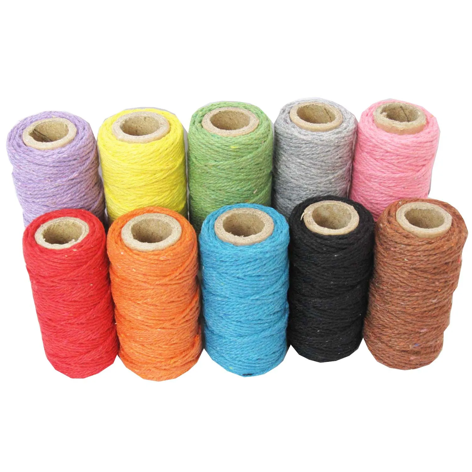50 шт./лот (22 ярдов/катушка) однотонное хлопковое шпагат макраме хлопок 2 мм 12