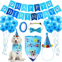 pet supplies happy birthday dog bandana party cake decoration happy birthday banner and hat bowtie or pets dogs accessories