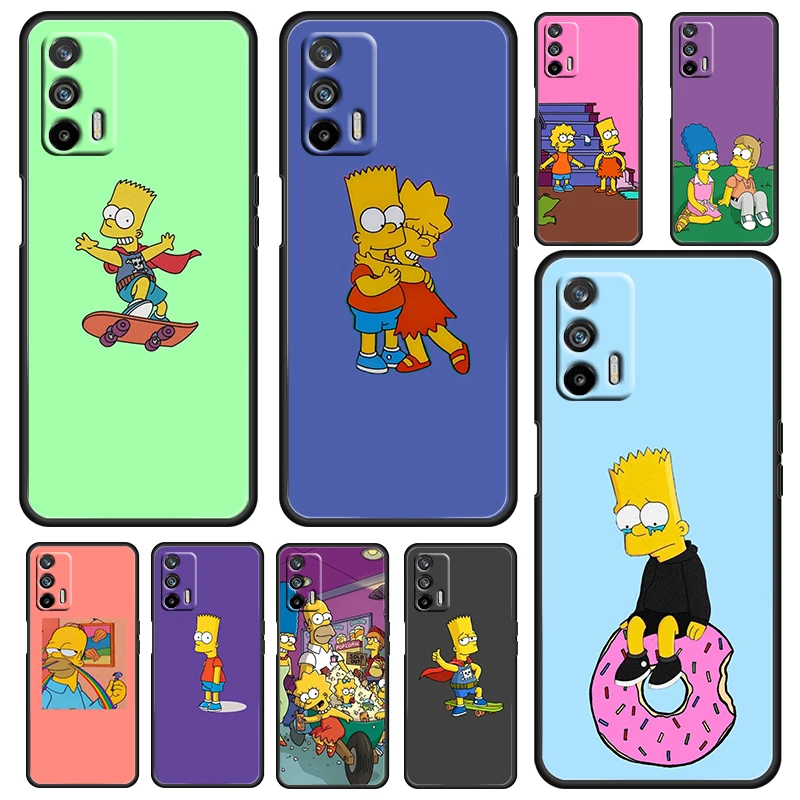 

Simpsons family warm For OPPO Realme Q3 Q2 V15 V3 X50 X7 X3 X2 XT Pro Carnival Superzoom 5G Silicone Black Phone Case