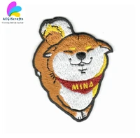 customization cute dog embroidery patch for clothing smile akitadog iron on patches backpack decoration small applique