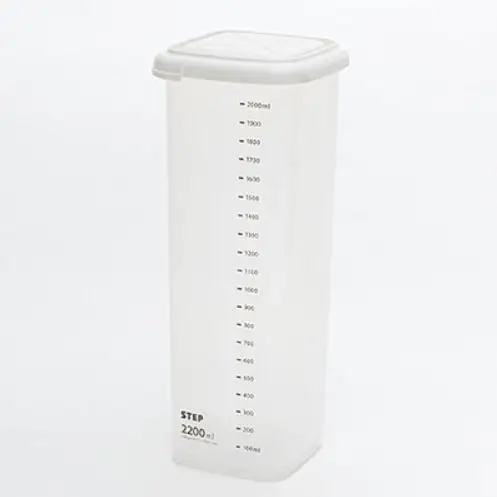 2200ml 1 шт. прозрачная пластиковая коробка уплотнение портативный ящик для хранения с крышкой и измерительная чаша кухонные контейнеры для хранения пищевых зерен - Цвет: 2200ml