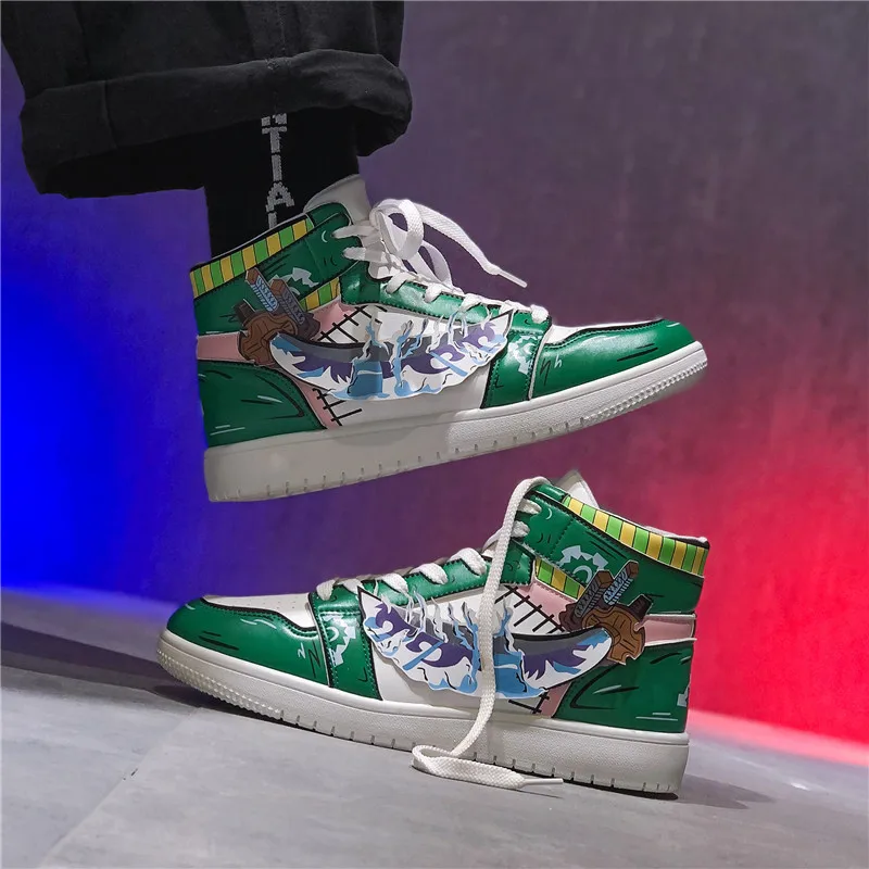 

Animation co branded men's shoes winter new high top shoes air force cotton shoes men's shoes anime shoes graffiti shoes