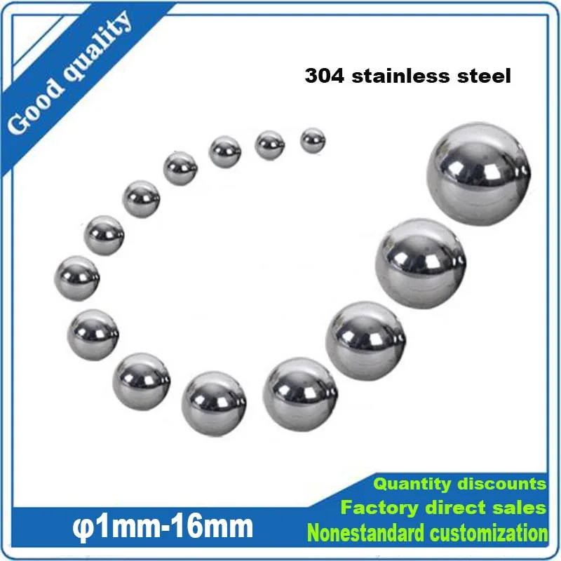 

3/1000Pcs GB 1 1.5 2 2.5 3 3.5 4 5 6 7 8 9 10 11 12 14 15 16mm 304 A2 Stainless Steel Solid Precision Bearing Steel Ball G200