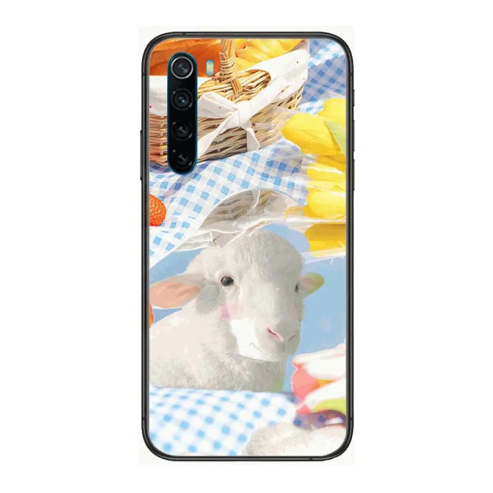 

Flower and grass pattern cover cartoon Phone Case For XiaoMi Redmi Note 9S 8 7 6 5 A Pro T Y1 Anime Black Cover Silicone Back