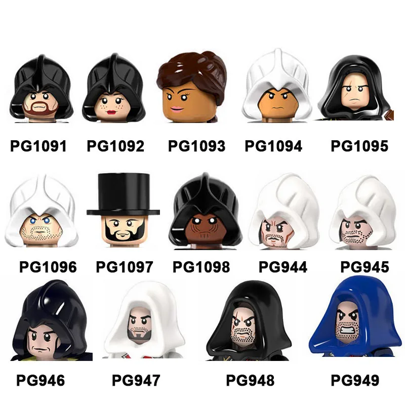 

2021 Assassin's Creed Dorian Aveline Connor Frye Cormac Kenway Evie Adewale Building Blocks Toys for children Gift PG8086