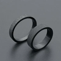 korean styles 6mm stainless steel couple rings for women simple black matte ring men ladies wedding jewelry wholesale bulk items