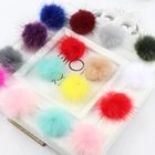 Разноцветные пушистые Помпоны из натурального меха норки для шитья, 4 см5 шт., помпоны для вязаных шарфов, обуви, шапок, поделок