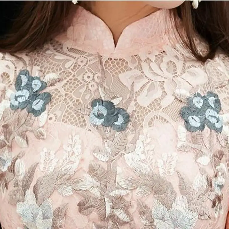 

Women dress Party Dress Oriental Women's Lace Cheongsam Chinese Style Elegant Long Qipao Sexy Slim Wedding Gowns charming