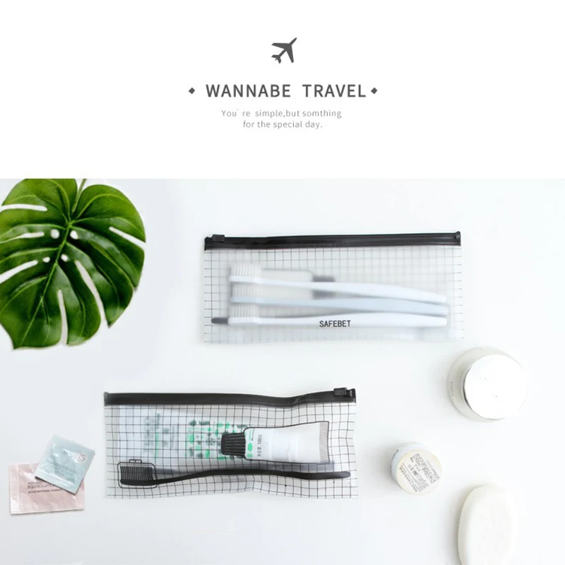 

1PCS Transparent Toothbrush Cosmetic Bag Waterproof Sanitary Napkin Bath Cosmetic Bag Travel Makeup Bag Mask Organizer Storage