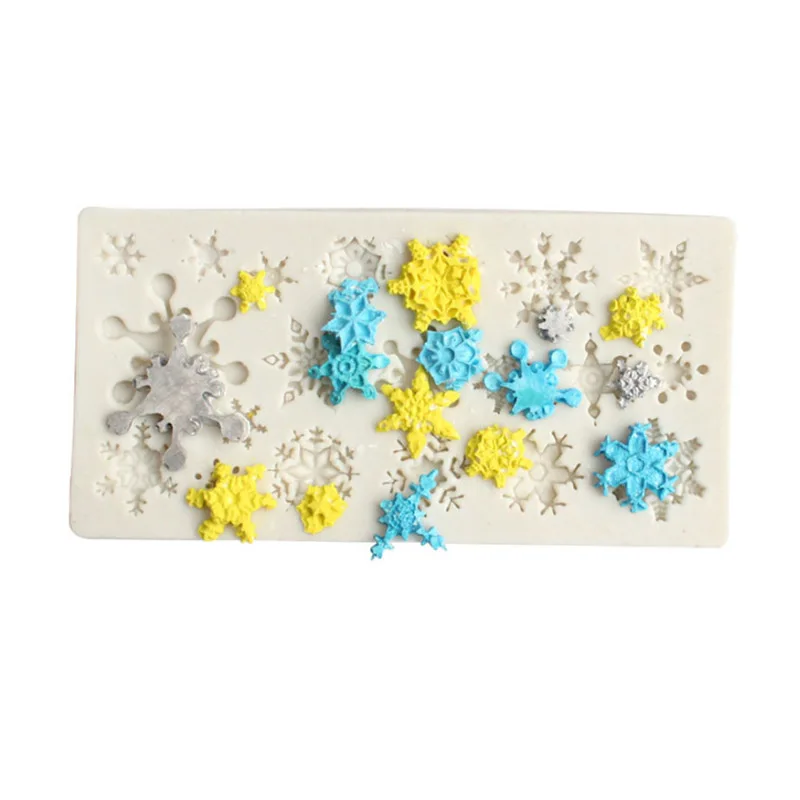 Снежинка формы 3D кремния для шоколада желе конфет форма выпечки формочка DIY