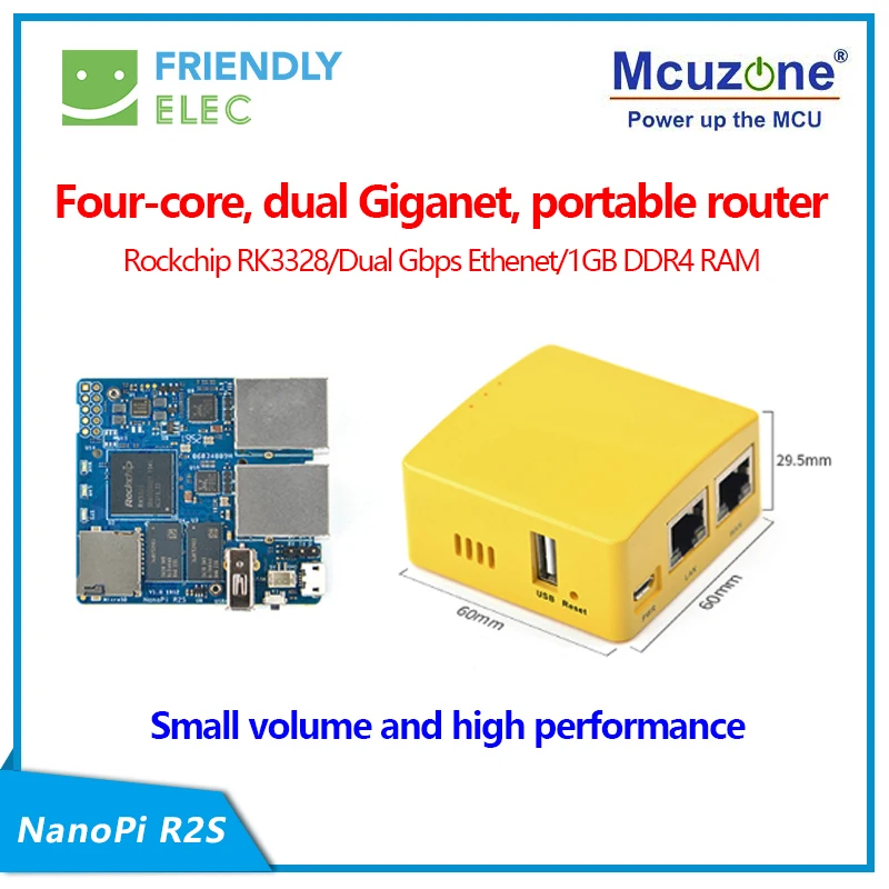 NanoPi R2S мини маршрутизатор RK3328 двойной Гбит/с Ethernet 1 ГБ DDR4 OpenWrt/LEDE|Демонстрационные