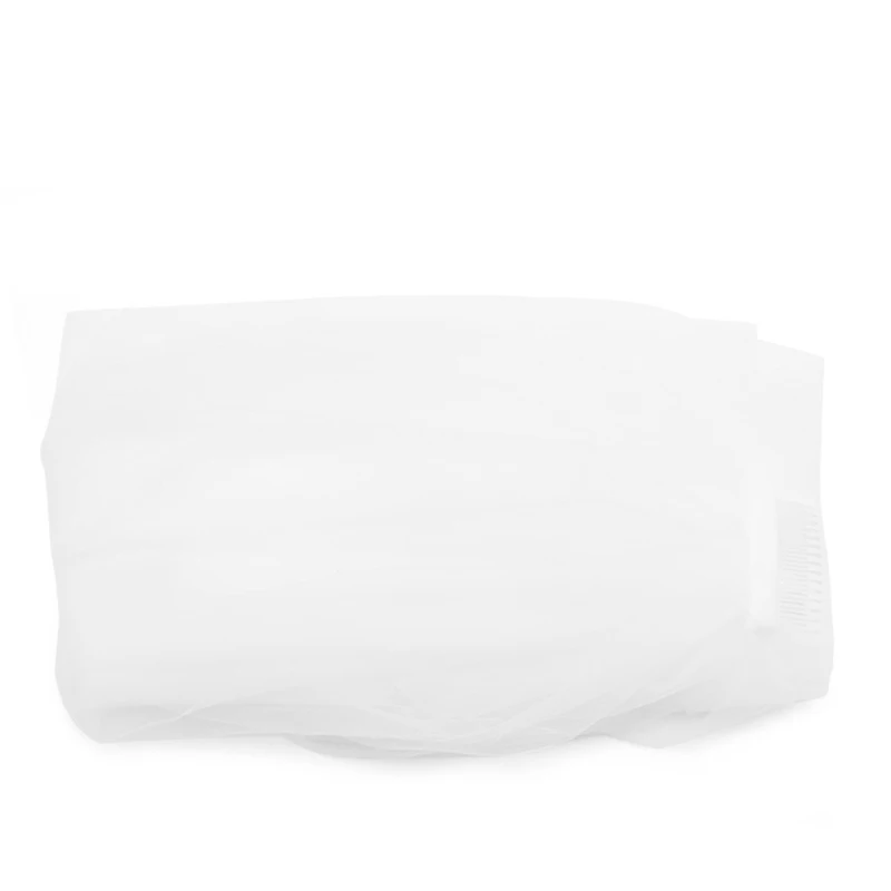 Длинная фата невесты однослойная мягкая Фата с гребнем для церкви