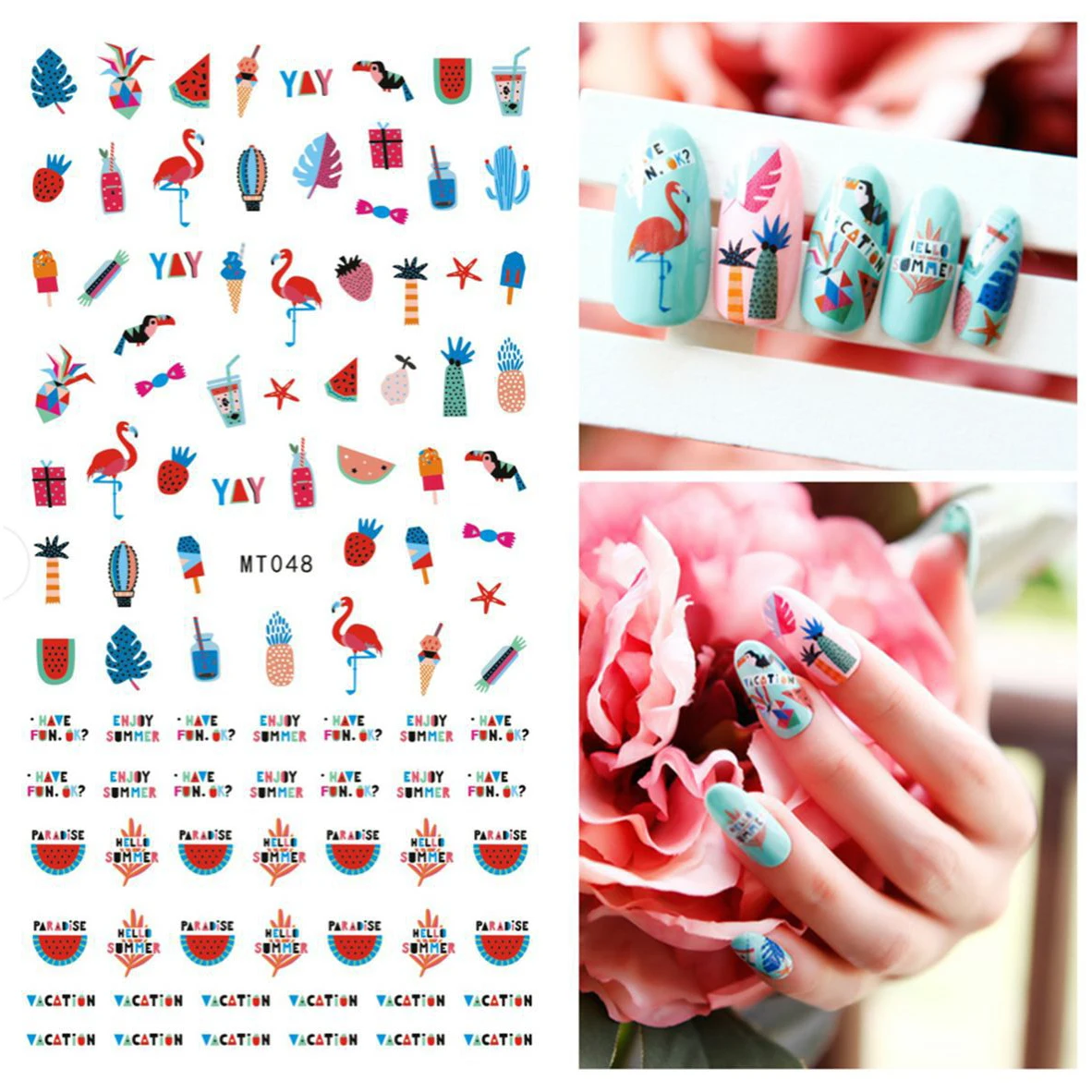 Высокое качество 1 предмет в комплекте Исскуство ногати наклейки Фламинго