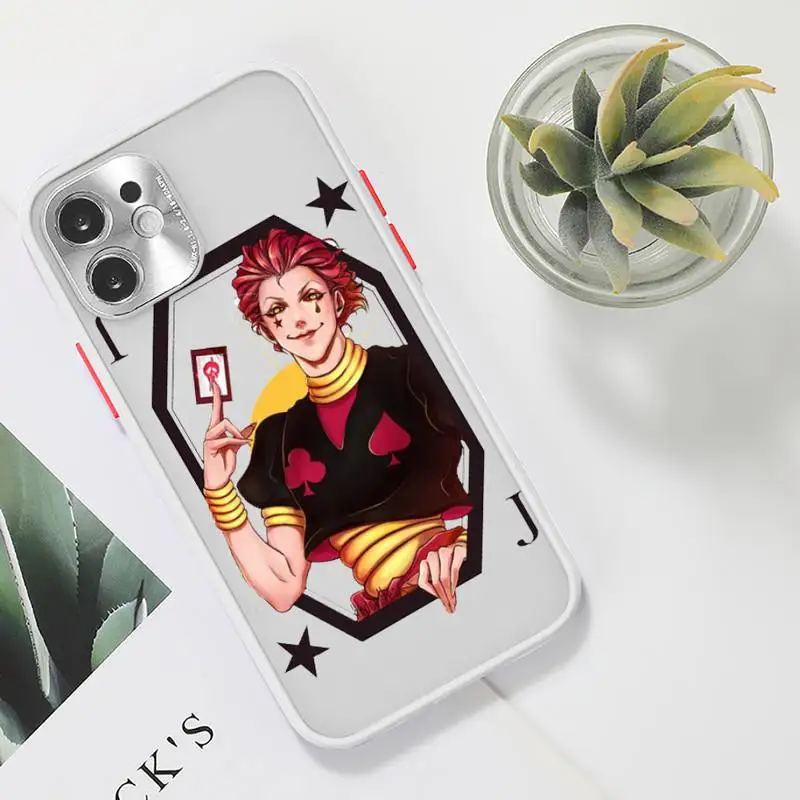 

Hisoka Anime Hunter X hunter Phone Case For iPhone 12 11 Mini Pro XR XS Max 7 8 Plus X Matte transparent White Cover