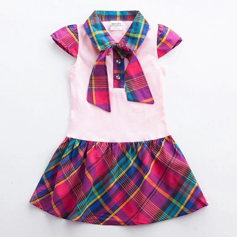 H5023 fuchsia Хлопковое платье с короткими рукавами для девочек; летняя детская одежда с вышивкой единорога; Повседневное платье с короткими рукавами для девочек - Цвет: H5023 fuchsia