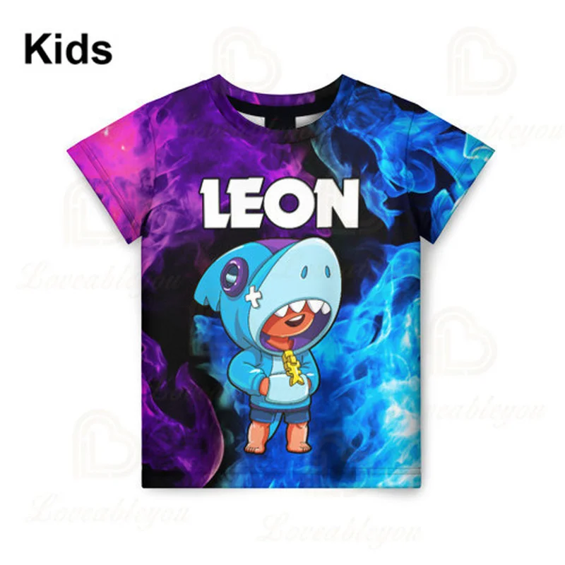

Game Stars Tshirt Leon Kids Spike Crow Amber 3D Casual Clothing Men Women Boy Girl Tops Tees Costume Tshirts
