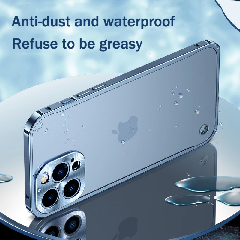 Матовый Прозрачный чехол с металлической рамкой для iPhone 13 12 Pro Max противоударный
